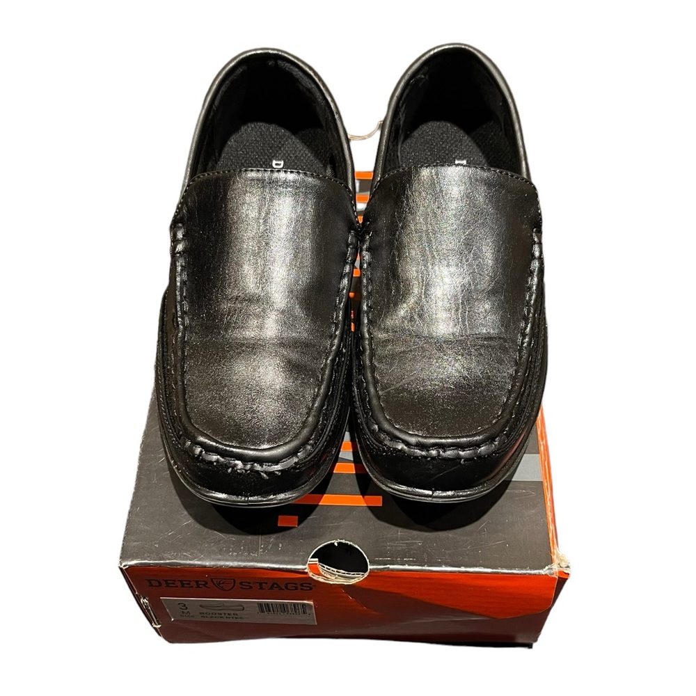 Deer Stags BOOSTER Black Boy’s Slip On Loafer Casual Shoe Size: 3M New With Box‎